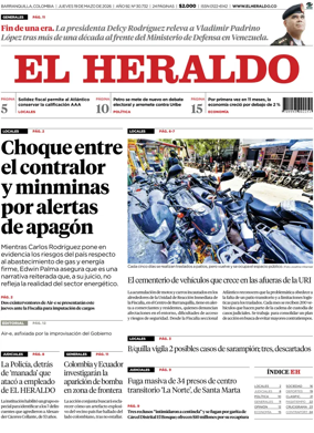 Cover of El Heraldo (Colombia)