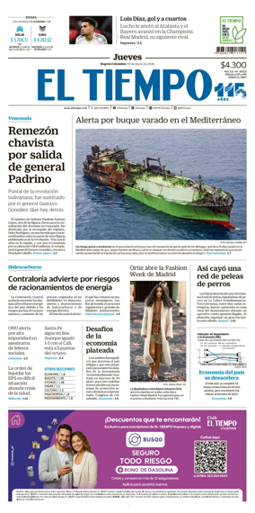 Cover of El Tiempo (Bogota)