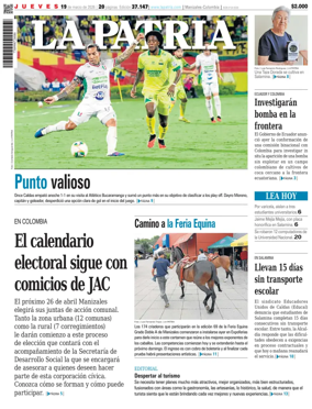 Cover of La Patria (Colombia)