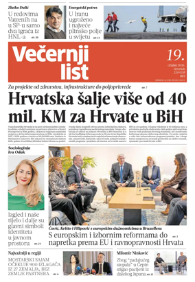 Cover of Vecernji list BiH