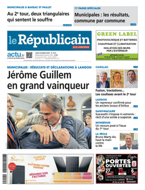 Cover of Le Republicain (Sud-Gironde)
