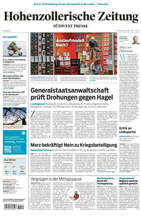 Cover of Hohenzollerische Zeitung