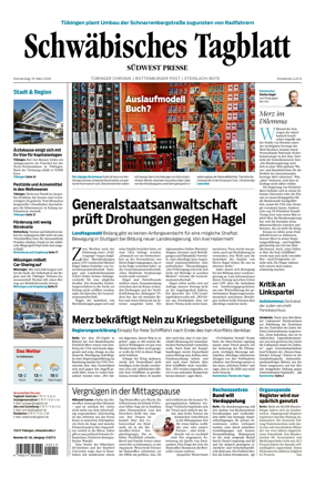 Cover of Schwabisches Tagblatt - Tubinger Chronik