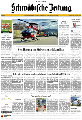 Cover of Schwabische Zeitung (Ehingen)