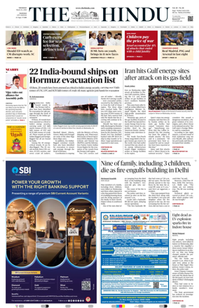 Cover of The Hindu (Madurai)