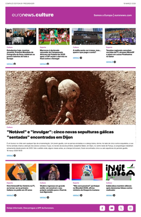 Cover of Euronews Culture and Sport (Portuguese)