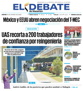 Cover of El Debate de Mazatlan