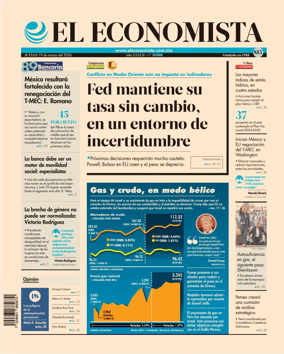 Cover of El Economista (Mexico)