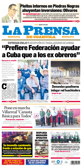 Cover of La Prensa de Coahuila