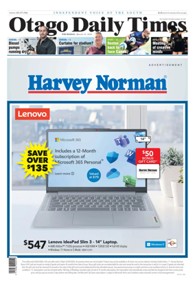 Cover of Otago Daily Times