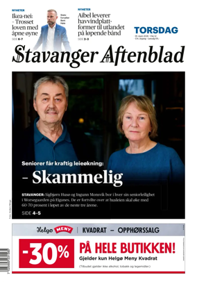Cover of Stavanger Aftenblad