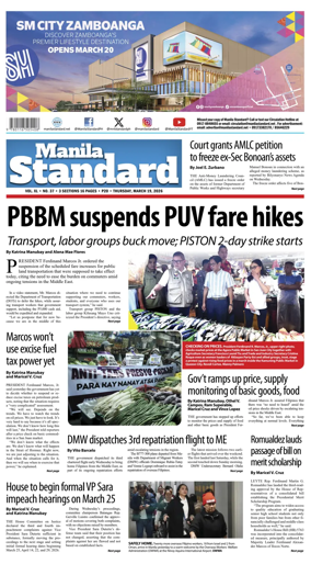 Cover of Manila Standard