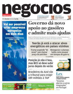 Cover of Jornal de Negocios