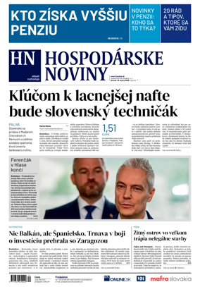 Cover of Hospodarske noviny