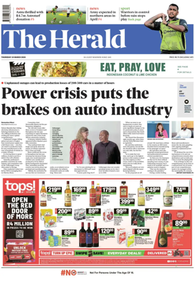 Cover of The Herald (South Africa)