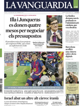 Cover of La Vanguardia (Catalonia - 1st edition)