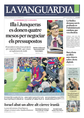 Cover of La Vanguardia (Catala)