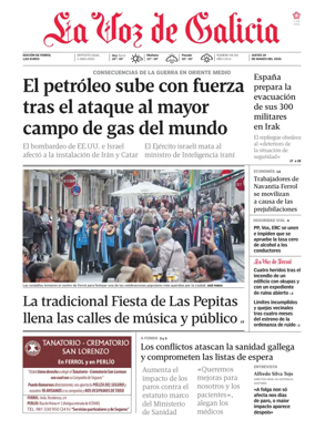 Cover of La Voz de Galicia (Ferrol)