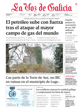 Cover of La Voz de Galicia (Lugo)