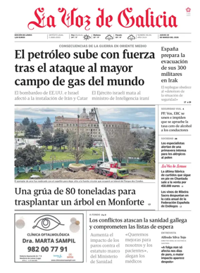 Cover of La Voz de Galicia (Monforte)