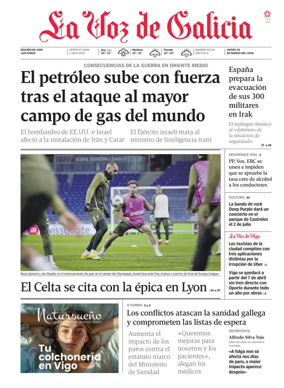 Cover of La Voz de Galicia (Vigo)