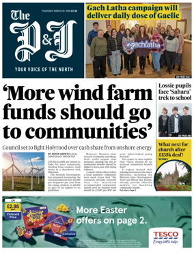 Cover of The Press and Journal (Inverness Highlands and Islands)