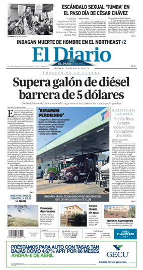 Cover of El Diario de El Paso