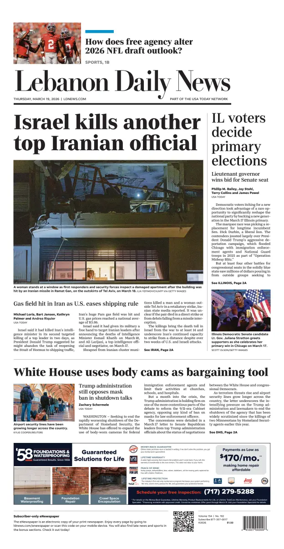 Cover of Lebanon Daily News