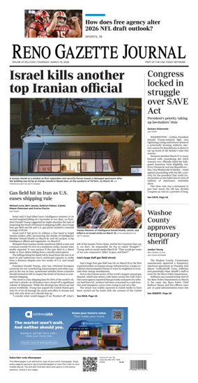 Cover of Reno Gazette Journal