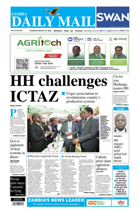 Cover of Zambia Daily Mail