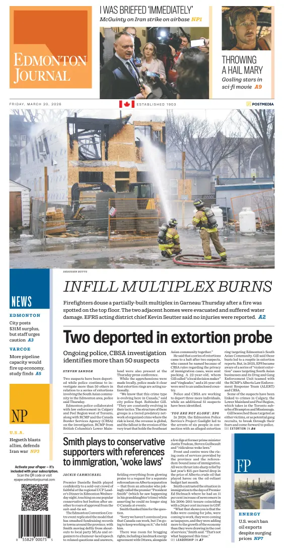 Cover of Edmonton Journal