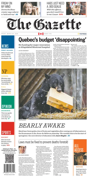 Cover of Montreal Gazette
