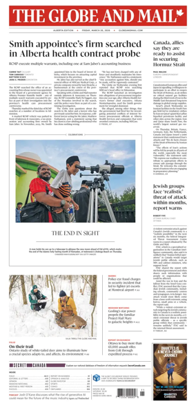 Cover of The Globe and Mail (Alberta Edition)