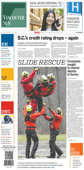 Cover of Vancouver Sun