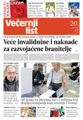 Cover of Vecernji list BiH