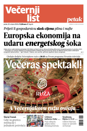 Cover of Vecernji list - Zagreb