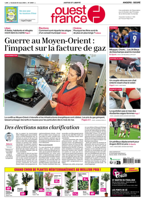 Cover of Ouest France (Angers / Segre)