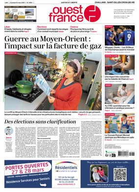Cover of Ouest France (Challans / Saint-Gilles-Croix-de-Vie)