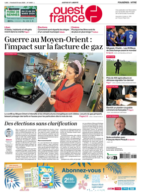Cover of Ouest-France (Fougeres Vitre)