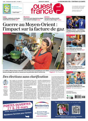 Cover of Ouest France (La Roche-sur-Yon - Fontenay-le-Comte)