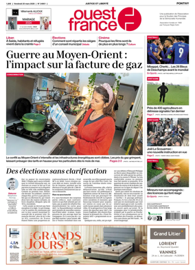 Cover of Ouest France (Pontivy)
