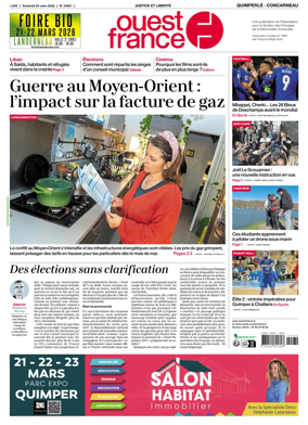 Cover of Ouest-France (Quimperle Concarneau)