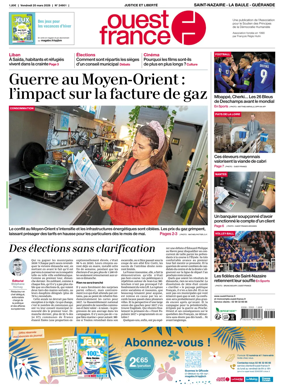 Cover of Ouest France (Saint-Nazaire La Baule Guerande)