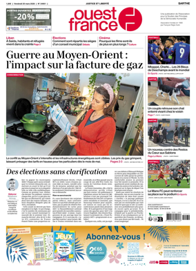 Cover of Ouest France (Sarthe)