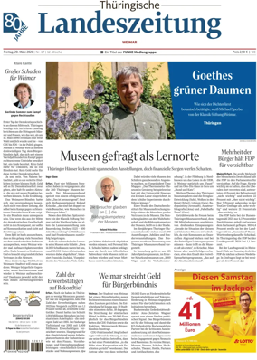 Cover of Thuringische Landeszeitung (Weimar)