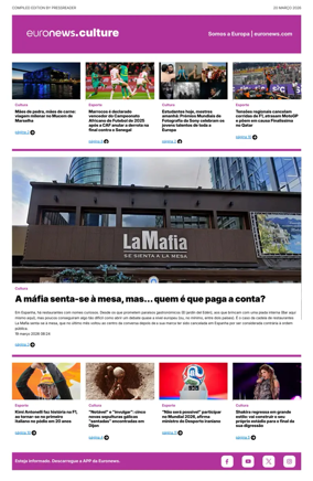 Cover of Euronews Culture and Sport (Portuguese)
