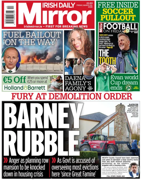 Cover of Irish Daily Mirror