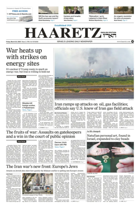 Cover of Haaretz english edition (Friday)