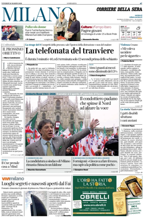 Cover of Corriere della Sera (Milano)