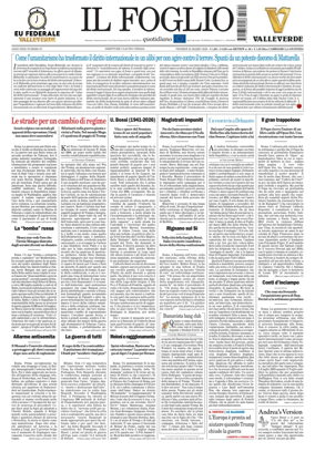 Cover of Il Foglio Quotidiano